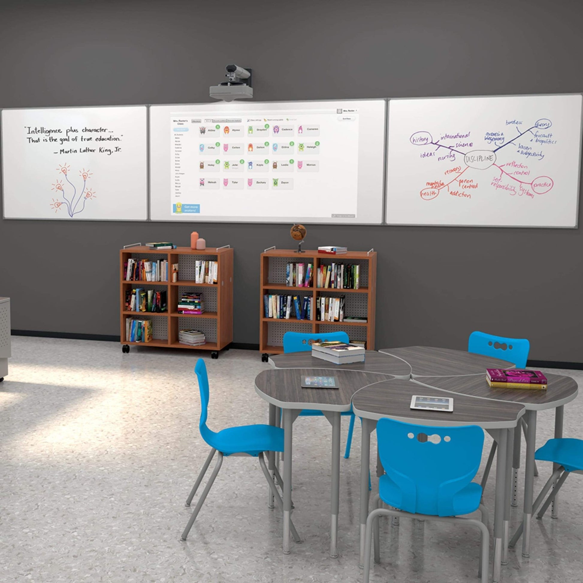 Mooreco Interactive Projector Board + Whiteboard System 4'H x 10'W (MOR-76441) - SchoolOutlet