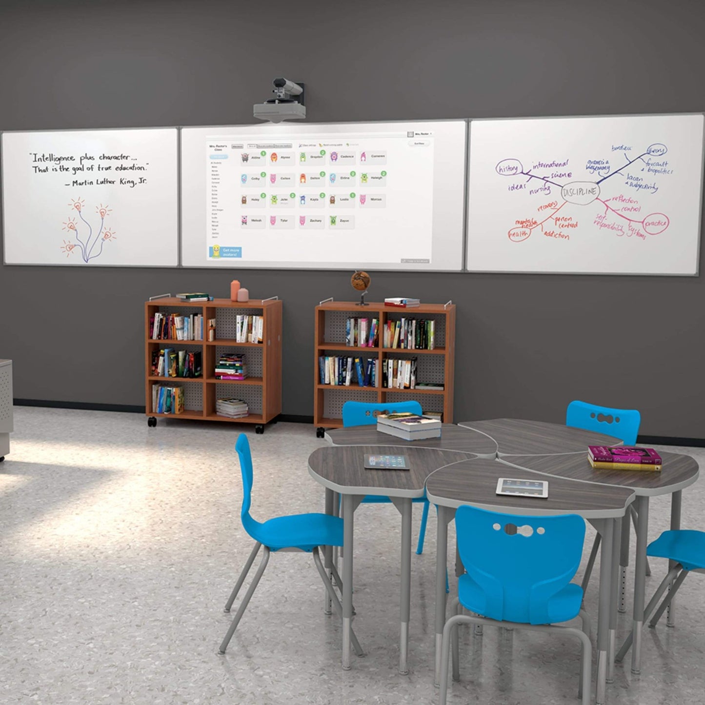 Mooreco Interactive Projector Board + Whiteboard System 5'H x 10'W (MOR-76444) - SchoolOutlet