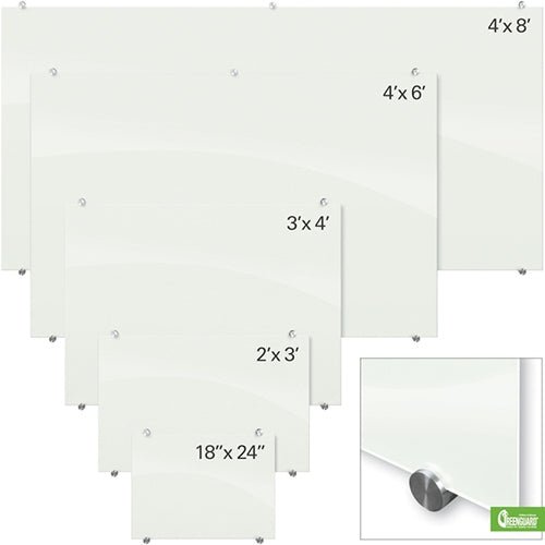 Mooreco Visionary Magnetic Glass Dry Erase Board - 18"H x 24"W (Mooreco 83842) - SchoolOutlet