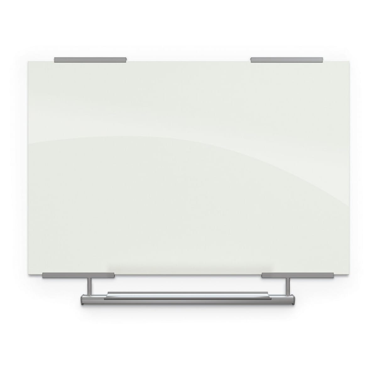Mooreco 8'W X 4'H - Visionary Magnetic Glass Dry Erase Whiteboard with Exo Tray System - Glossy White (Mooreco 83846-2X576) - SchoolOutlet