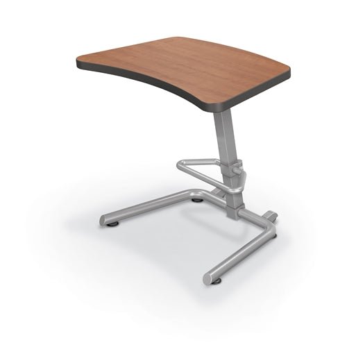 Mooreco Up-Rite Student Desk (Platinum) Curve Top, Adjustable Height, Platinum Frame (Mooreco 90533) - SchoolOutlet