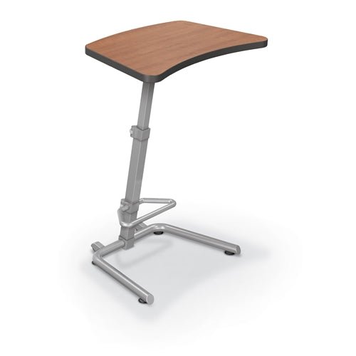 Mooreco Up-Rite Student Desk (Platinum) Curve Top, Adjustable Height, Platinum Frame (Mooreco 90533) - SchoolOutlet