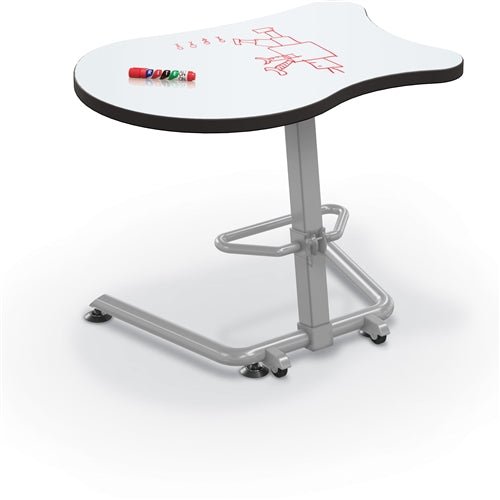 Mooreco Up-Rite Student Desk (Platinum) Fender Top, Adjustable Height, Platinum Frame (Mooreco 90533-F) - SchoolOutlet