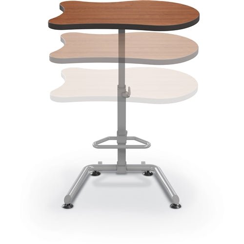 Mooreco Up-Rite Student Desk (Platinum) Fender Top, Adjustable Height, Platinum Frame (Mooreco 90533-F) - SchoolOutlet