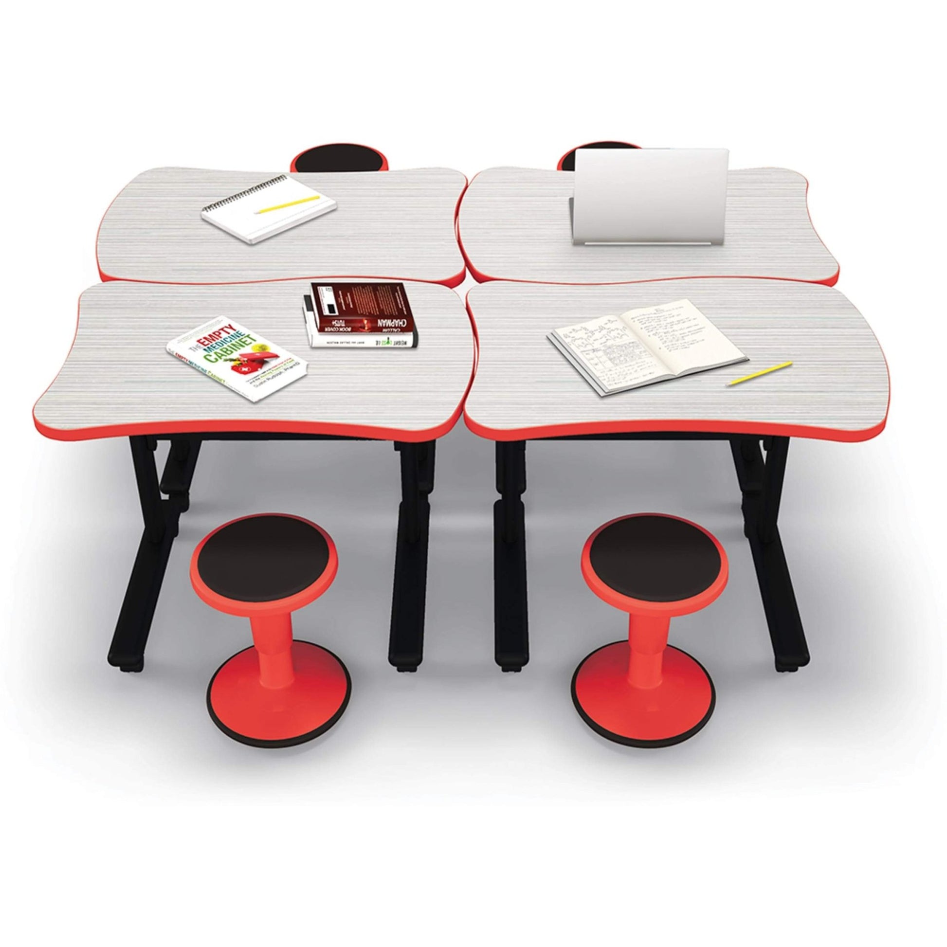 Mooreco Height Adjustable Flipper Desk - Beluga (MOR-91186-B-XXXX-XX) - SchoolOutlet