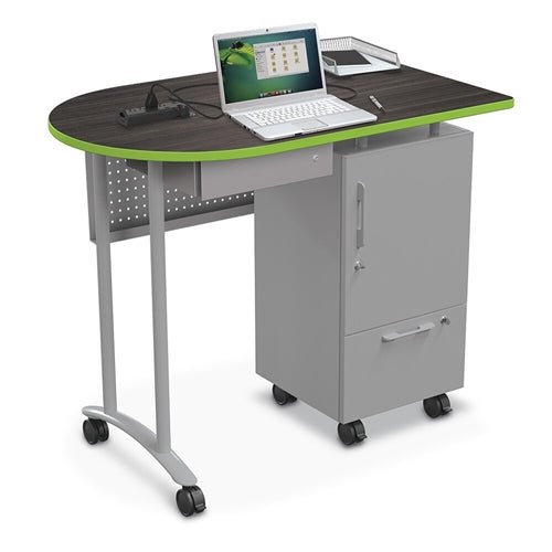 Mooreco Mobile Teacher Workstation II - Platinum Base 40"H X 47.6"W X 30"D (Mooreco 91289) - SchoolOutlet