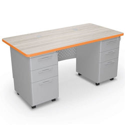 Mooreco 91781 Avid Modular Double Pedestal Desk 72"W x 24"D x 29.8"H (Mooreco 91781)