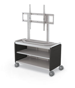 Mooreco Compass Cabinet Maxi H1 Standard Back and Side Panels, No Doors with Shelves, Casters and TV Mount (MOR-A3A1X1D1A0)