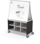 Mooreco Compass Cabinet Maxi H1 Standard Back Panel and Side Panels, No Doors with Cubbies, Casters and Ogee Board (MOR-A3A1X1E1B0) - SchoolOutlet