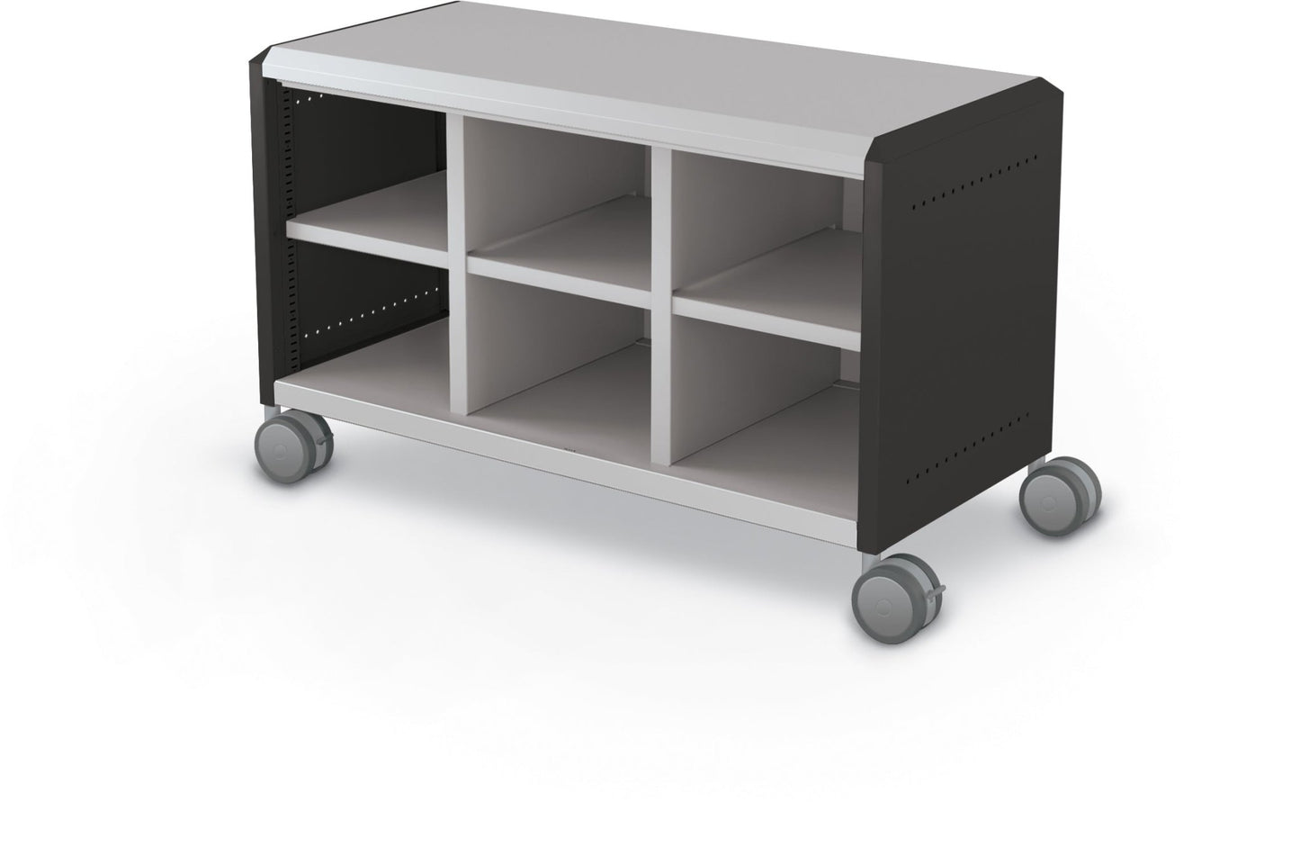 Mooreco Compass Cabinet Maxi H1 Standard Back and Side Panels, No Doors with Cubbies and Casters (MOR-A3A1X1E1X0) - SchoolOutlet