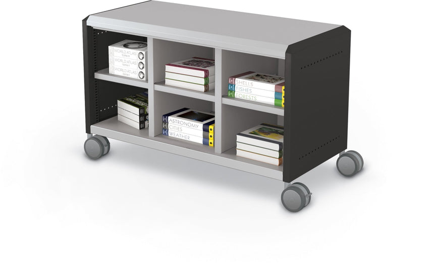 Mooreco Compass Cabinet Maxi H1 Standard Back and Side Panels, No Doors with Cubbies and Casters (MOR-A3A1X1E1X0) - SchoolOutlet