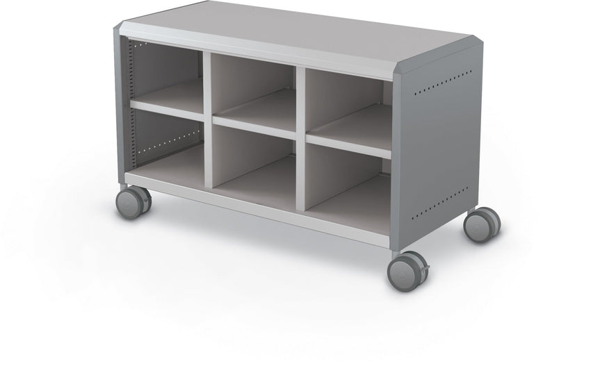 Mooreco Compass Cabinet Maxi H1 Standard Back and Side Panels, No Doors with Cubbies and Casters (MOR-A3A1X1E1X0) - SchoolOutlet
