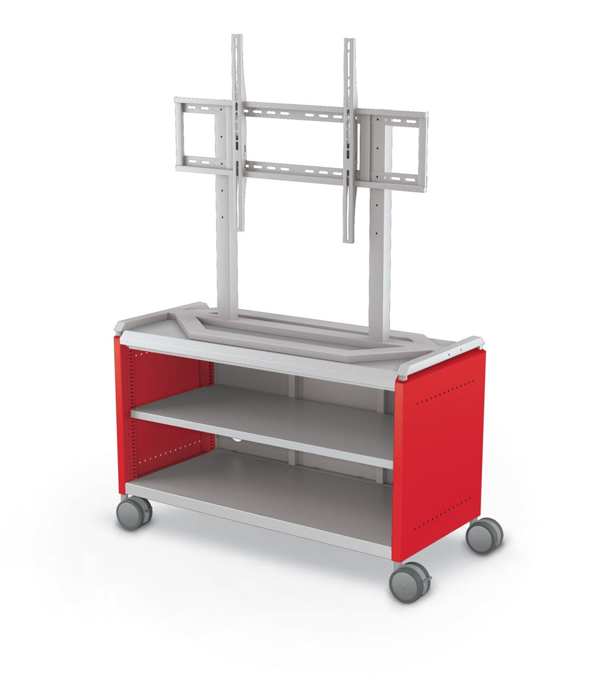 Mooreco Compass Cabinet Maxi H1 Standard Back and Side Panels, No Doors with Shelves, Casters and TV Mount (MOR-A3A1X1D1A0) - SchoolOutlet