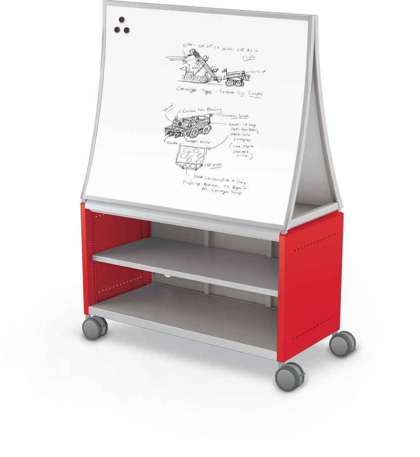 Mooreco Compass Cabinet Maxi H1 Standard Back and Side Panels, No Doors with Shelves, Casters and Ogee Board (MOR-A3A1X1D1B0) - SchoolOutlet