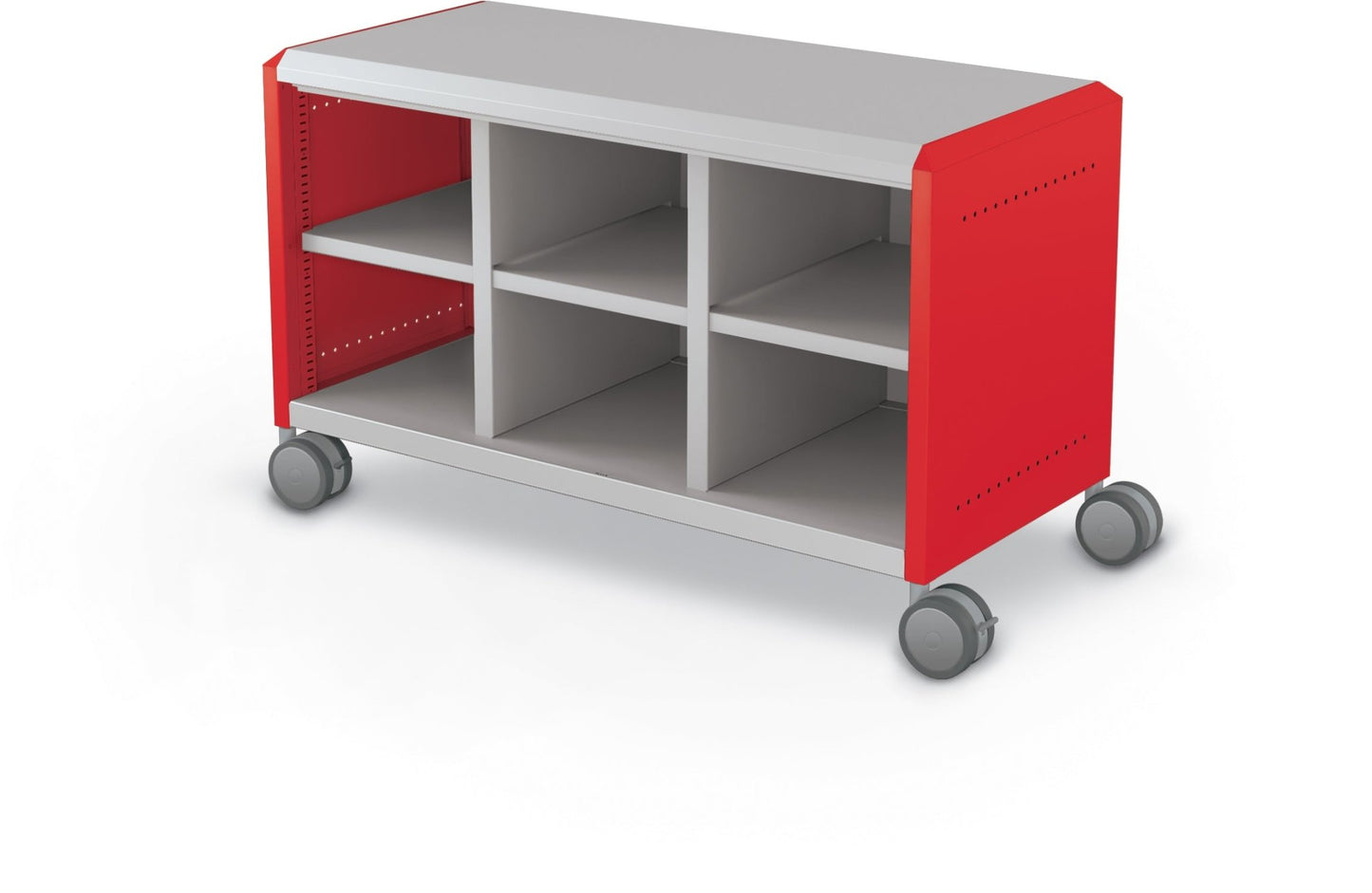 Mooreco Compass Cabinet Maxi H1 Standard Back and Side Panels, No Doors with Cubbies and Casters (MOR-A3A1X1E1X0) - SchoolOutlet