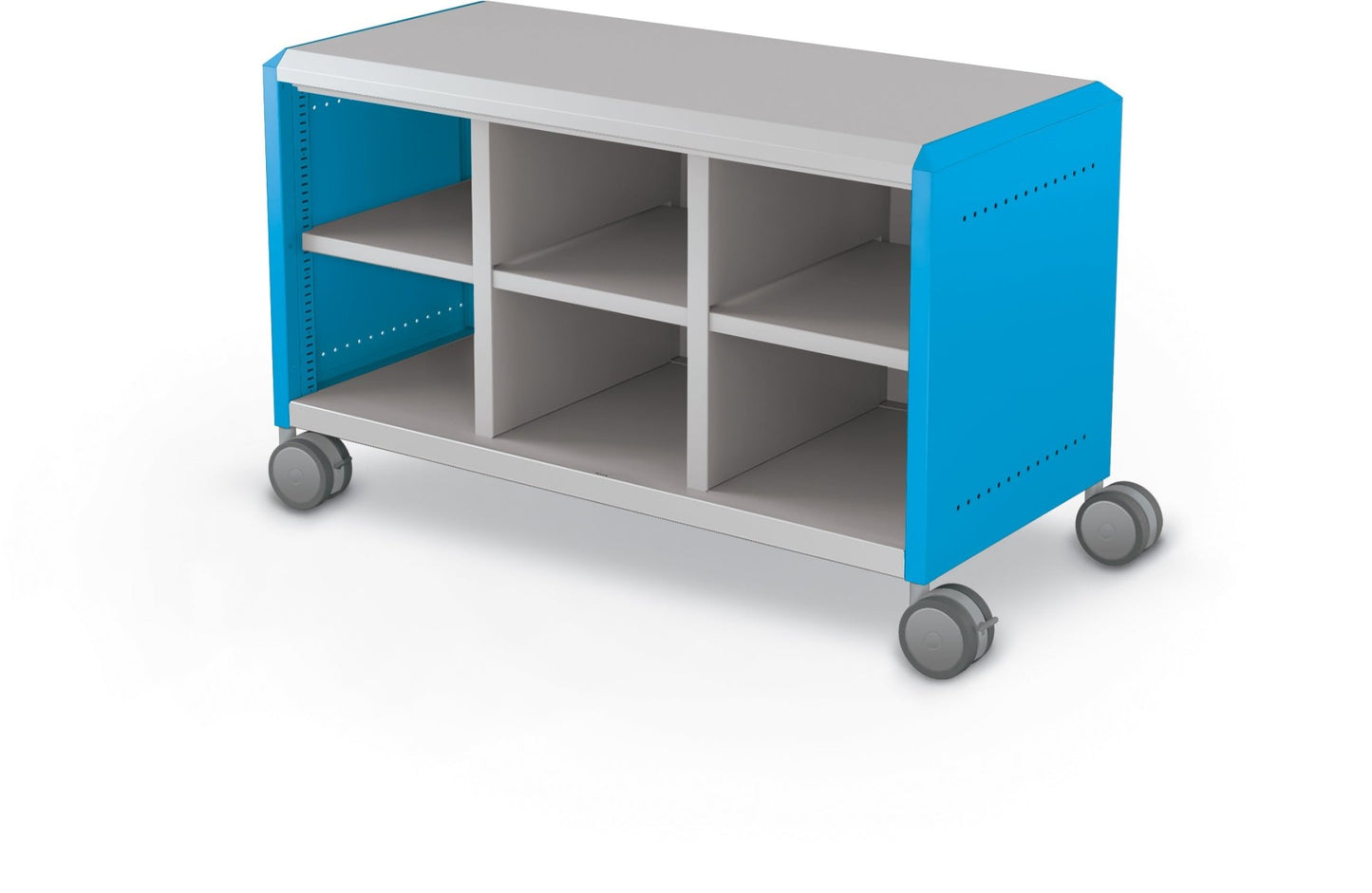 Mooreco Compass Cabinet Maxi H1 Standard Back and Side Panels, No Doors with Cubbies and Casters (MOR-A3A1X1E1X0) - SchoolOutlet