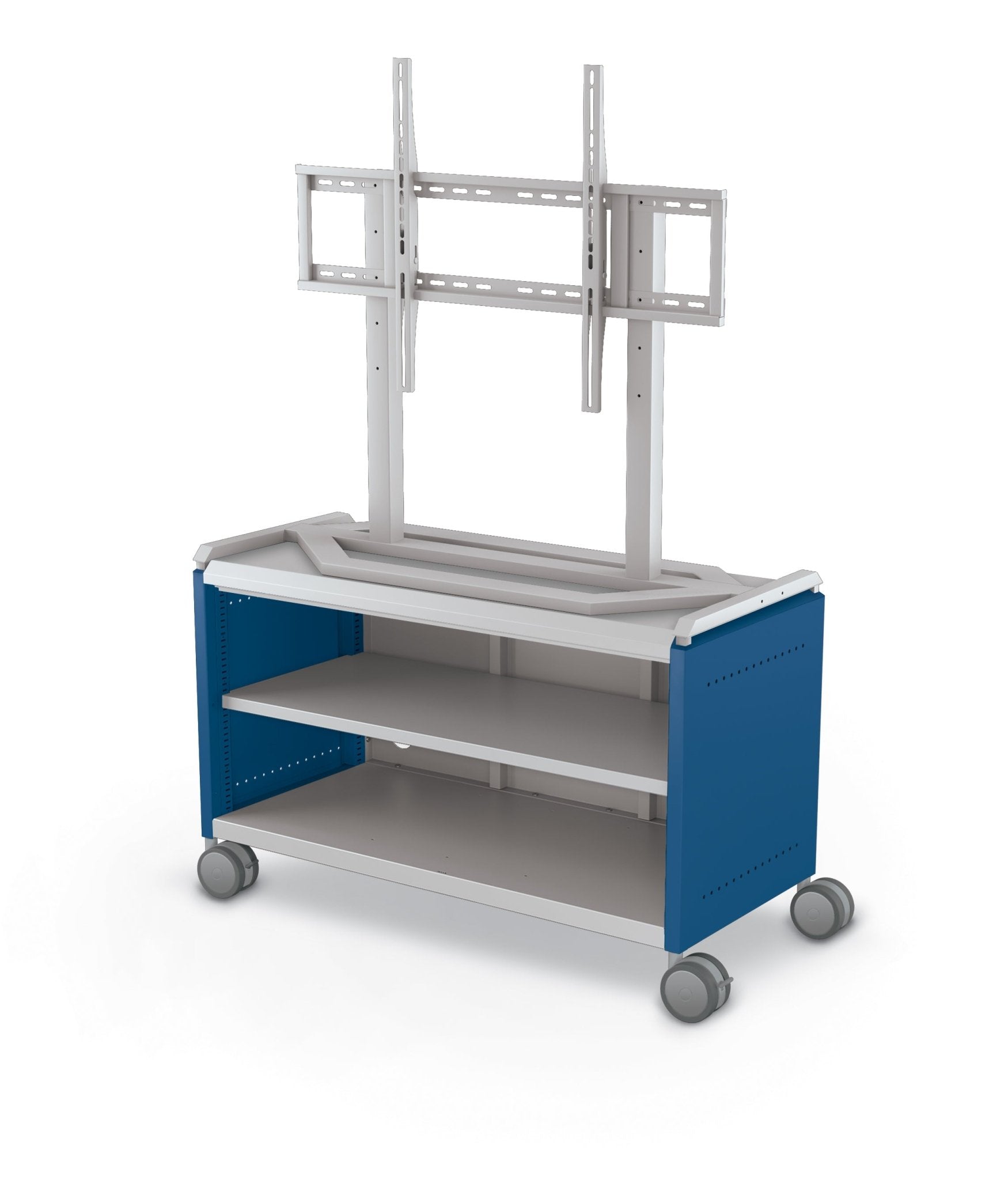 Mooreco Compass Cabinet Maxi H1 Standard Back and Side Panels, No Doors with Shelves, Casters and TV Mount (MOR-A3A1X1D1A0) - SchoolOutlet