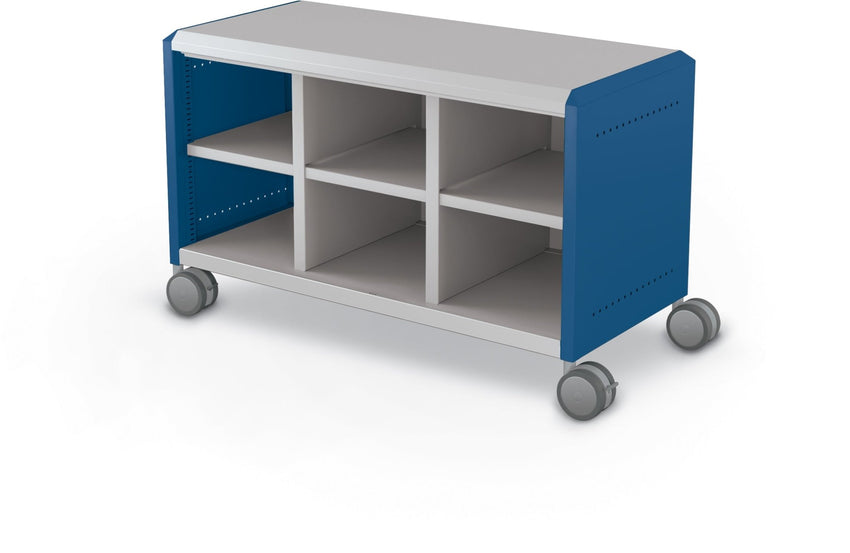 Mooreco Compass Cabinet Maxi H1 Standard Back and Side Panels, No Doors with Cubbies and Casters (MOR-A3A1X1E1X0) - SchoolOutlet
