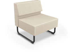 Mooreco Akt Soft Seating Lounge Chair - Armless - Grade 02 Fabric and Powder Coated Sled Legs