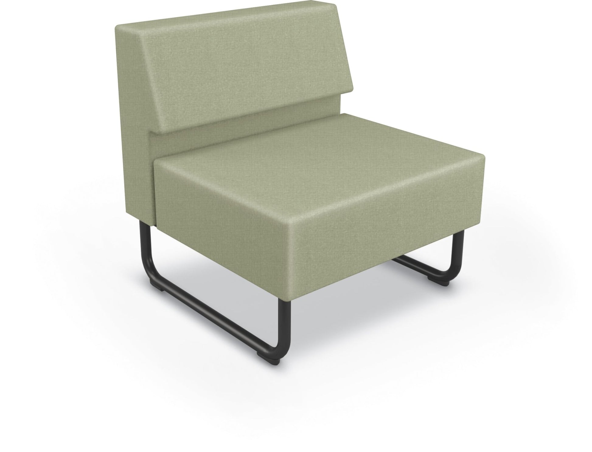 Mooreco Akt Soft Seating Lounge Chair - Armless - Grade 02 Fabric and Powder Coated Sled Legs - SchoolOutlet