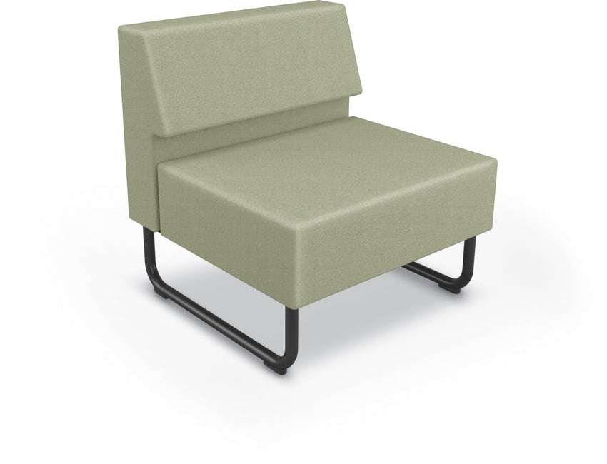 Mooreco Akt Soft Seating Lounge Chair - Armless - Grade 02 Fabric and Powder Coated Sled Legs - SchoolOutlet