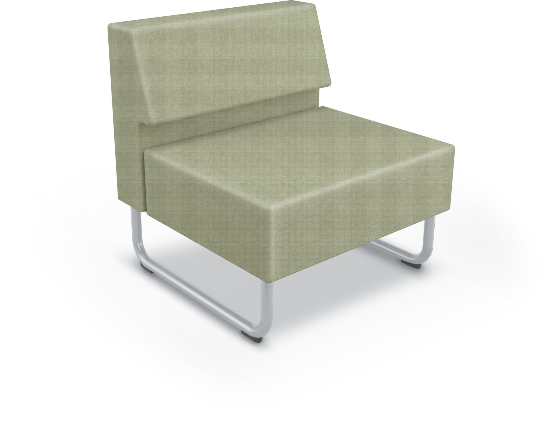 Mooreco Akt Soft Seating Lounge Chair - Armless - Grade 02 Fabric and Powder Coated Sled Legs - SchoolOutlet