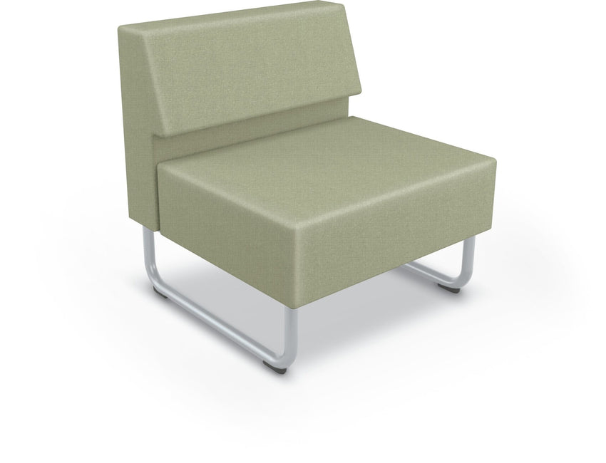Mooreco Akt Soft Seating Lounge Chair - Armless - Grade 02 Fabric and Powder Coated Sled Legs - SchoolOutlet