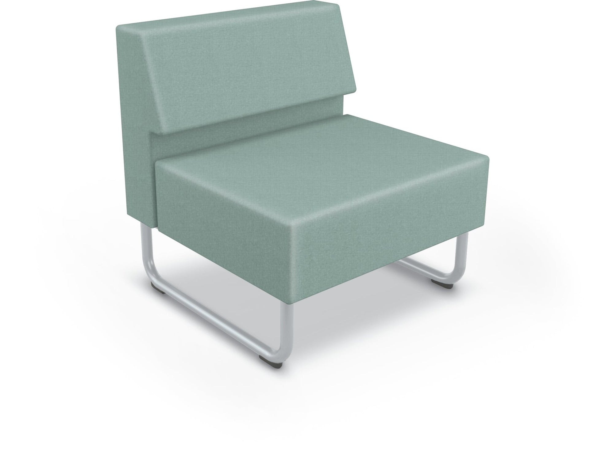 Mooreco Akt Soft Seating Lounge Chair - Armless - Grade 02 Fabric and Powder Coated Sled Legs - SchoolOutlet