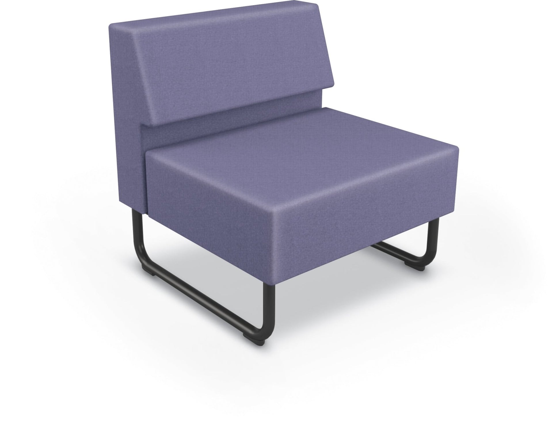 Mooreco Akt Soft Seating Lounge Chair - Armless - Grade 02 Fabric and Powder Coated Sled Legs - SchoolOutlet
