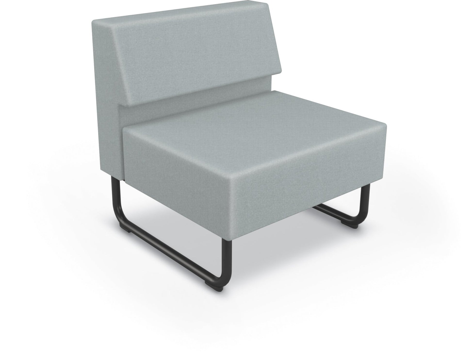 Mooreco Akt Soft Seating Lounge Chair - Armless - Grade 02 Fabric and Powder Coated Sled Legs - SchoolOutlet