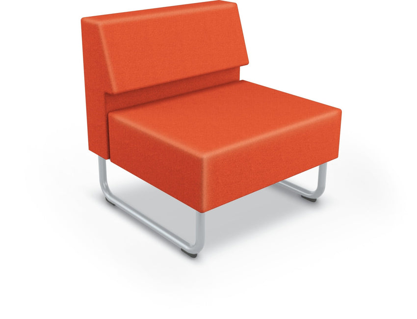 Mooreco Akt Soft Seating Lounge Chair - Armless - Grade 02 Fabric and Powder Coated Sled Legs - SchoolOutlet