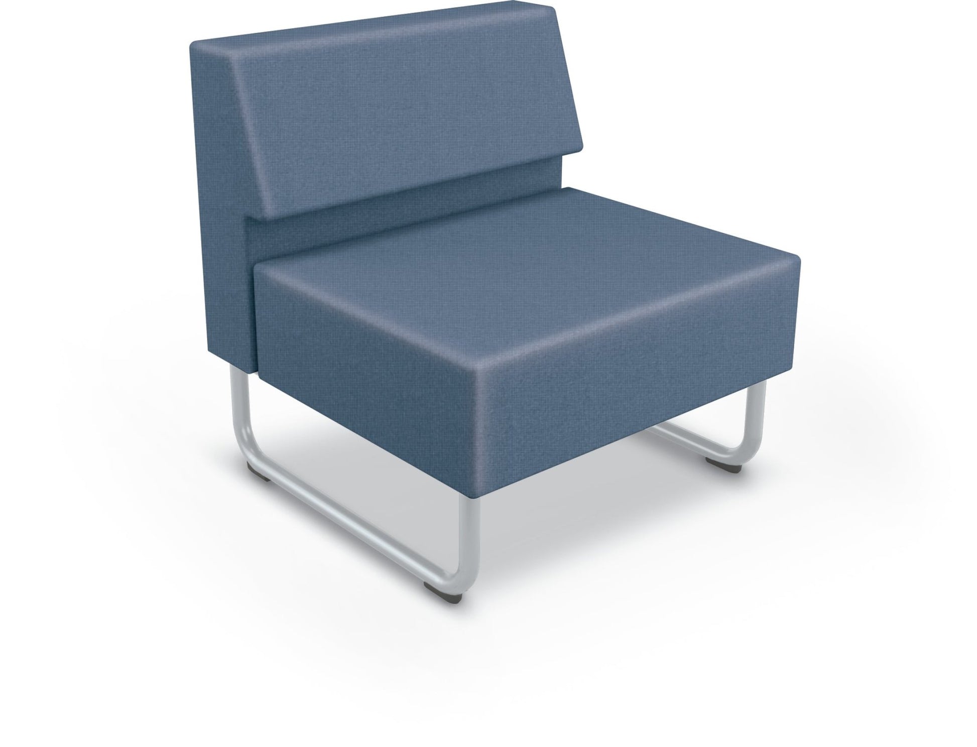 Mooreco Akt Soft Seating Lounge Chair - Armless - Grade 02 Fabric and Powder Coated Sled Legs - SchoolOutlet