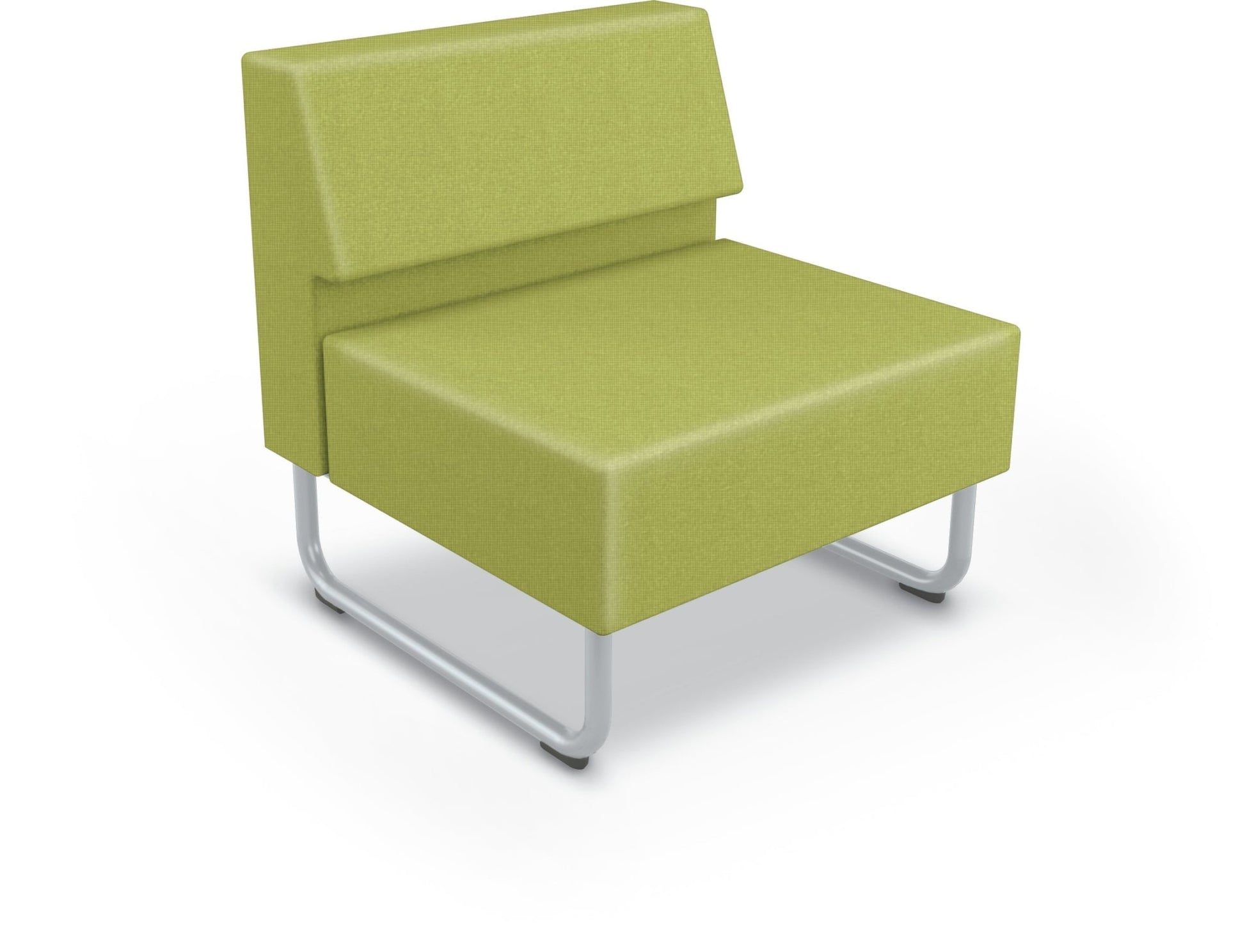 Mooreco Akt Soft Seating Lounge Chair - Armless - Grade 02 Fabric and Powder Coated Sled Legs - SchoolOutlet