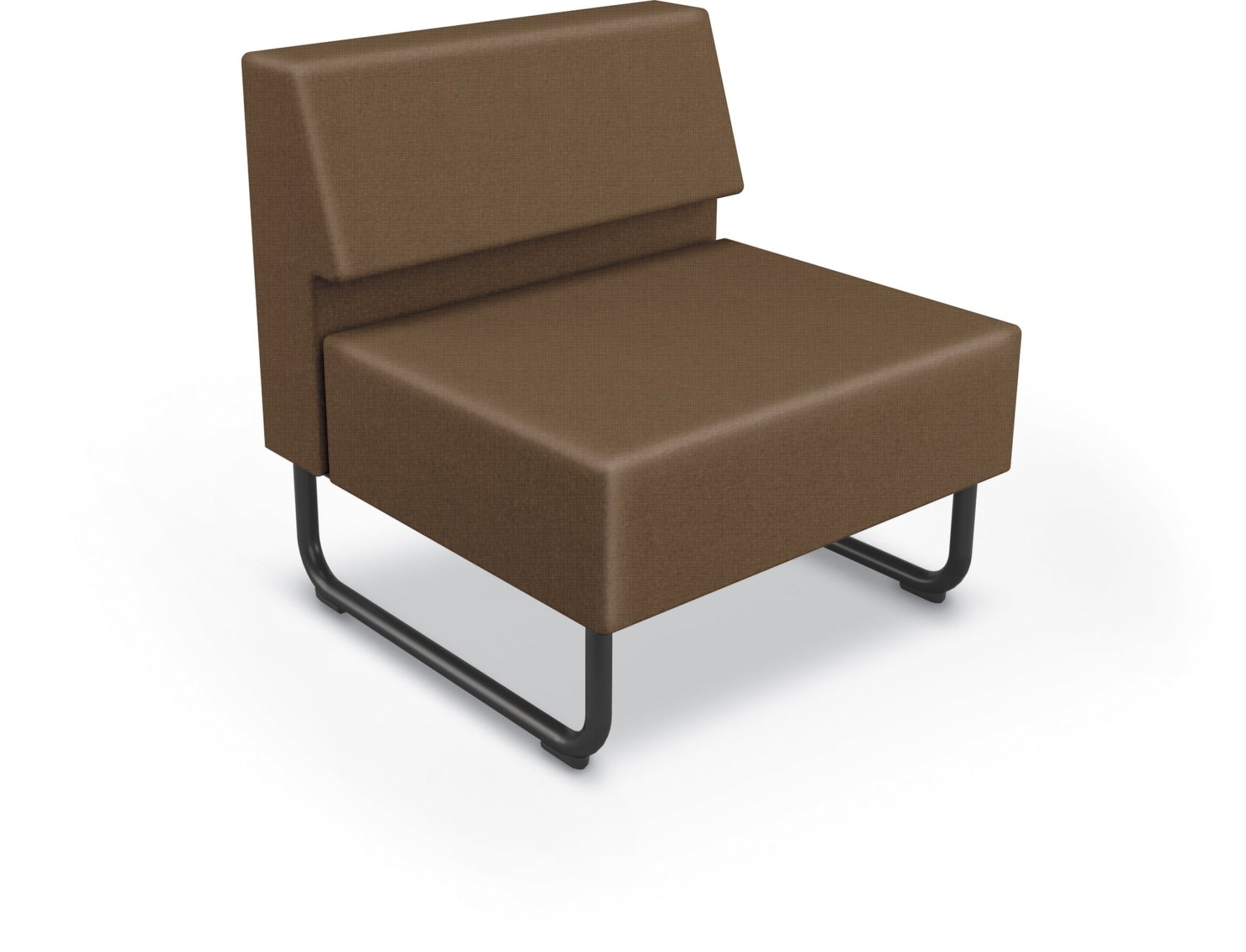 Mooreco Akt Soft Seating Lounge Chair - Armless - Grade 02 Fabric and Powder Coated Sled Legs - SchoolOutlet