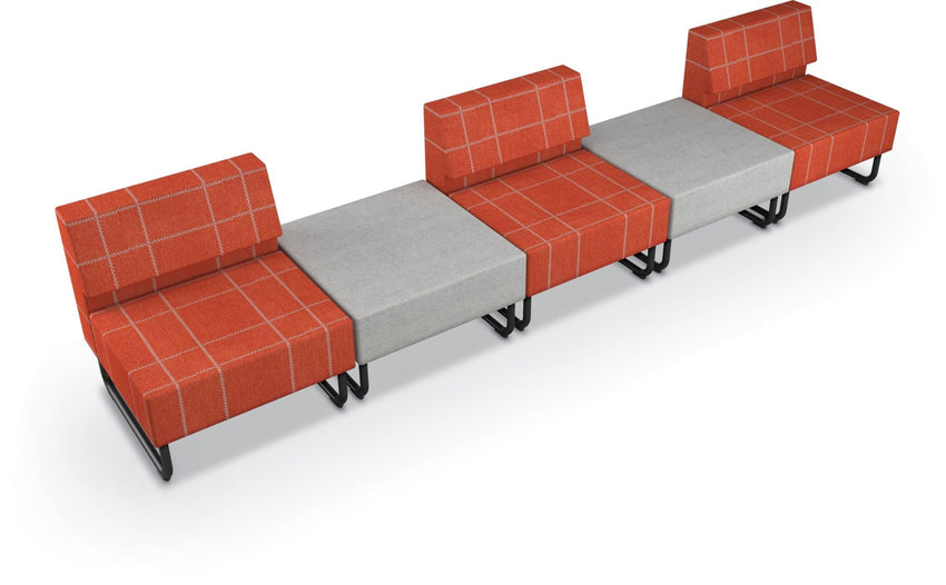 Mooreco Akt Soft Seating Lounge Chair - Armless - Grade 02 Fabric and Powder Coated Sled Legs - SchoolOutlet