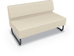 Mooreco Akt Soft Seating Lounge Loveseat - Armless - Grade 02 Fabric and Powder Coated Sled Legs