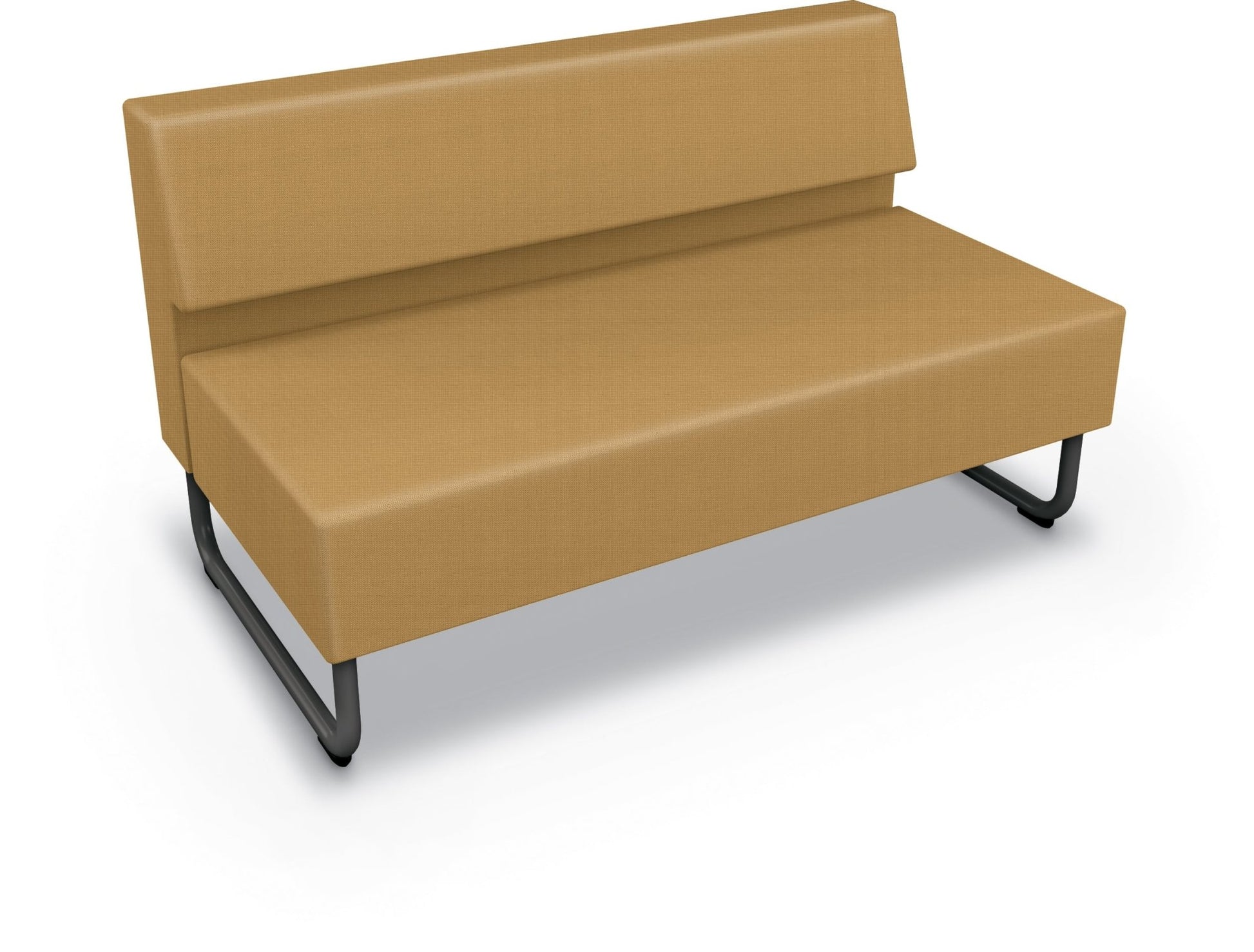 Mooreco Akt Soft Seating Lounge Loveseat - Armless - Grade 02 Fabric and Powder Coated Sled Legs - SchoolOutlet