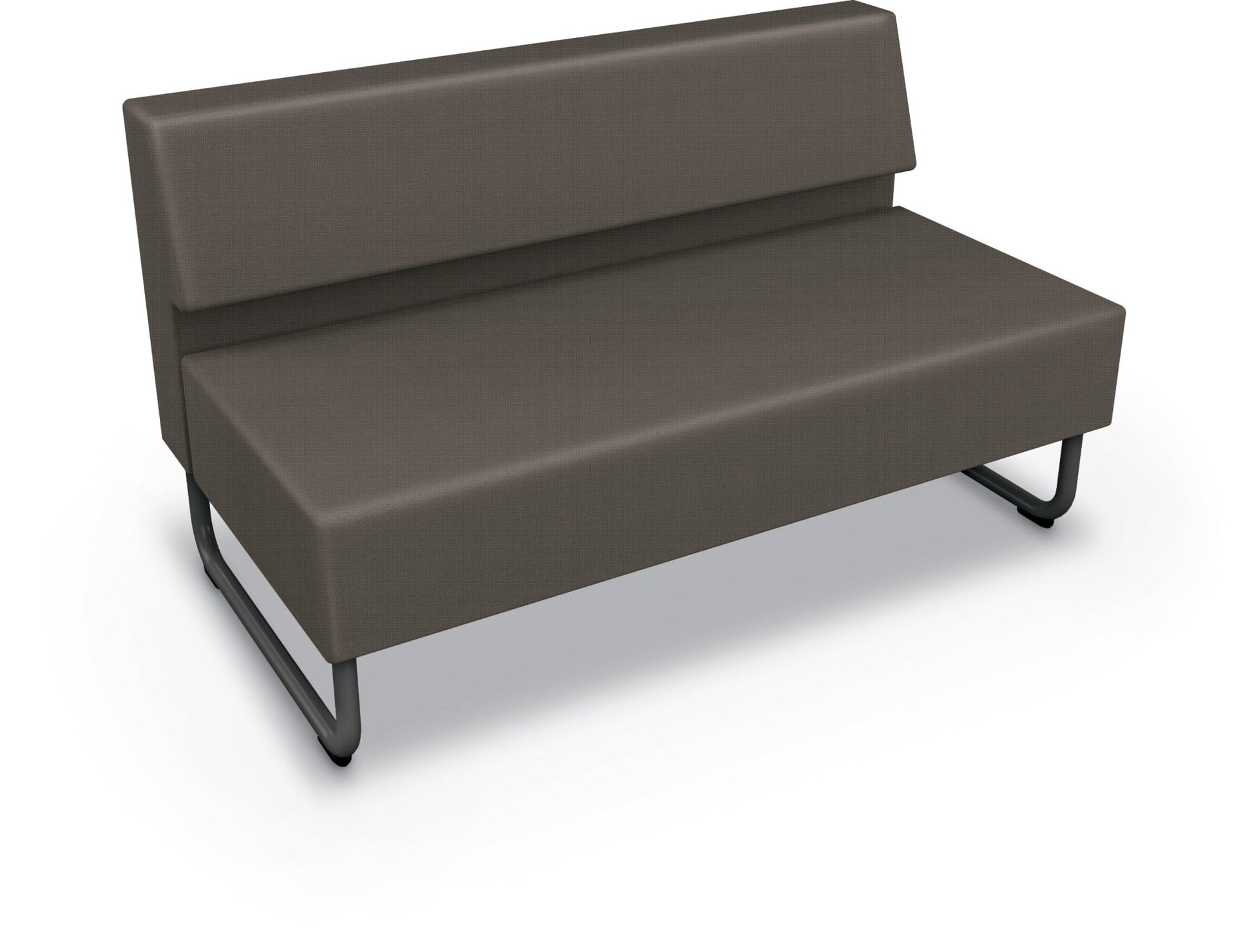 Mooreco Akt Soft Seating Lounge Loveseat - Armless - Grade 02 Fabric and Powder Coated Sled Legs - SchoolOutlet