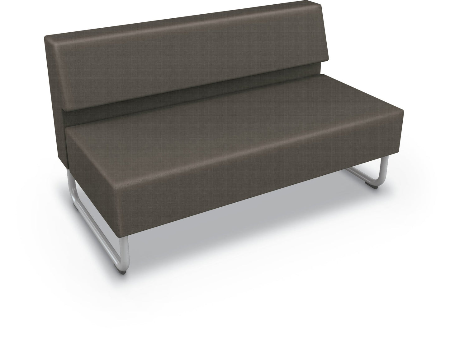Mooreco Akt Soft Seating Lounge Loveseat - Armless - Grade 02 Fabric and Powder Coated Sled Legs - SchoolOutlet