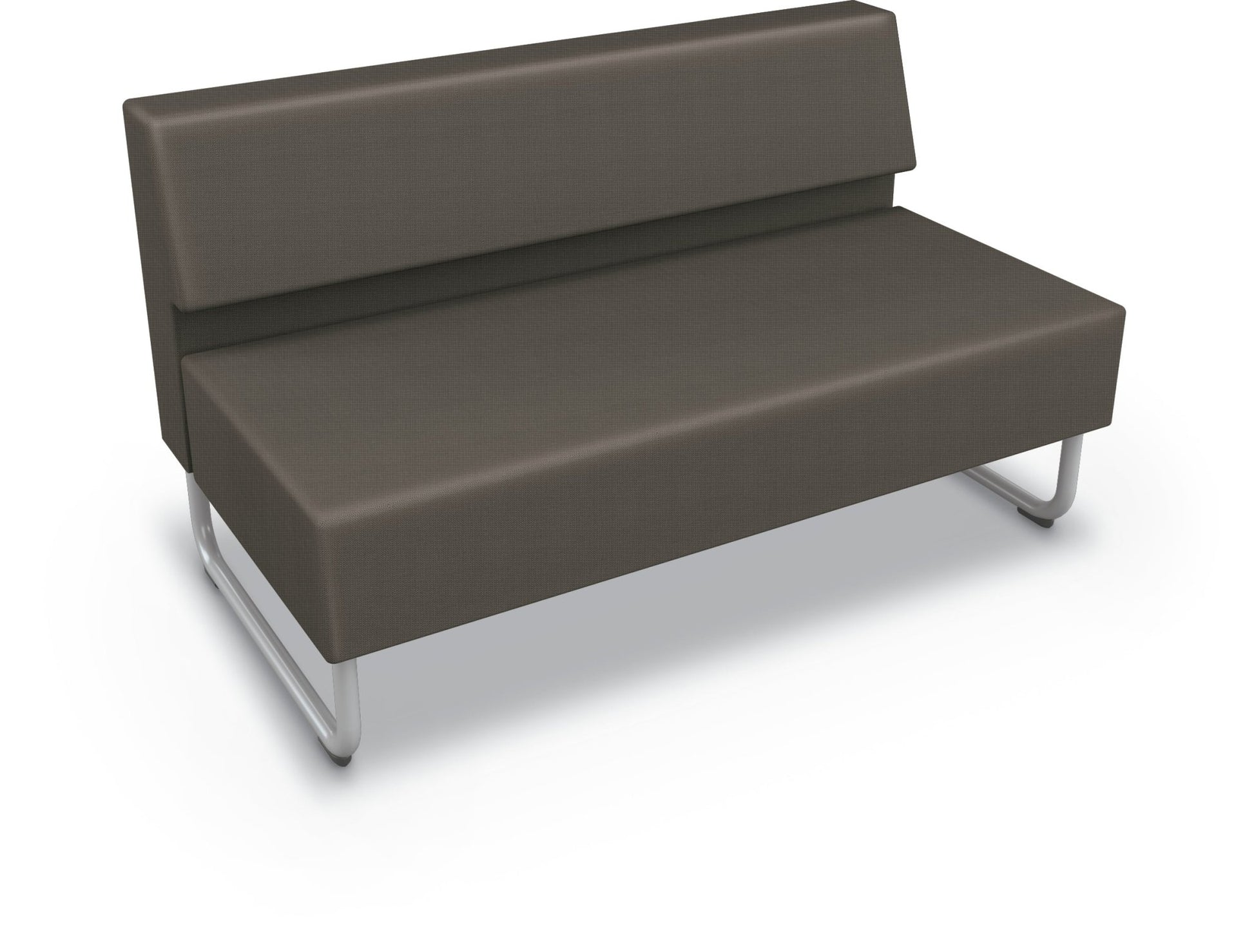 Mooreco Akt Soft Seating Lounge Loveseat - Armless - Grade 02 Fabric and Powder Coated Sled Legs - SchoolOutlet