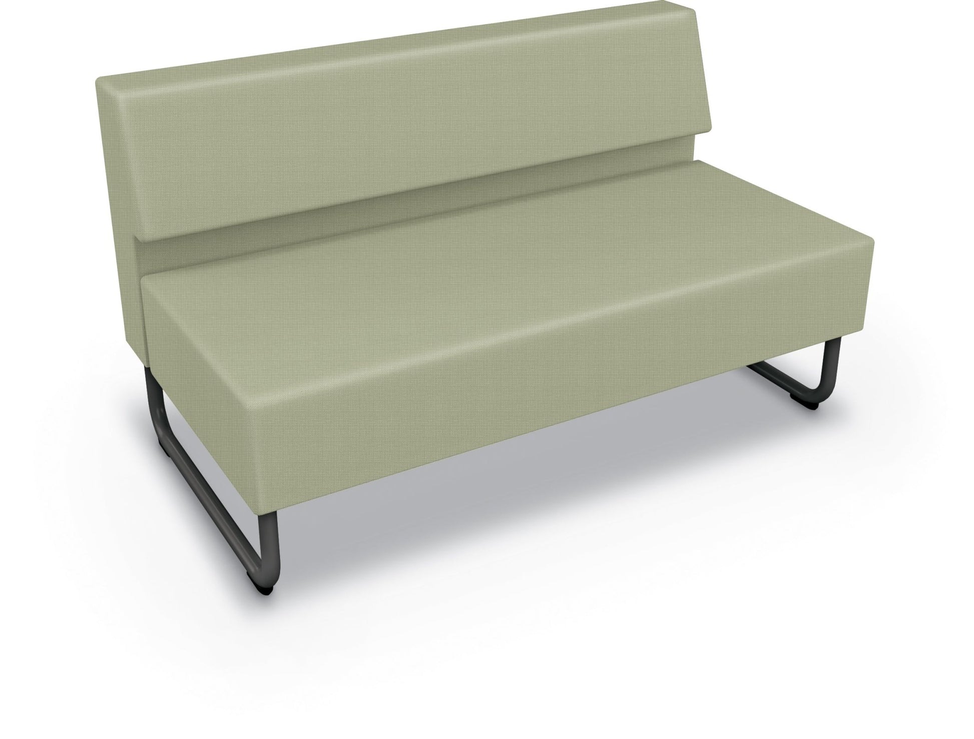 Mooreco Akt Soft Seating Lounge Loveseat - Armless - Grade 02 Fabric and Powder Coated Sled Legs - SchoolOutlet