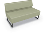 Mooreco Akt Soft Seating Lounge Loveseat - Armless - Grade 02 Fabric and Powder Coated Sled Legs - SchoolOutlet