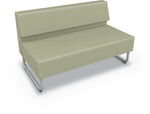 Mooreco Akt Soft Seating Lounge Loveseat - Armless - Grade 02 Fabric and Powder Coated Sled Legs - SchoolOutlet