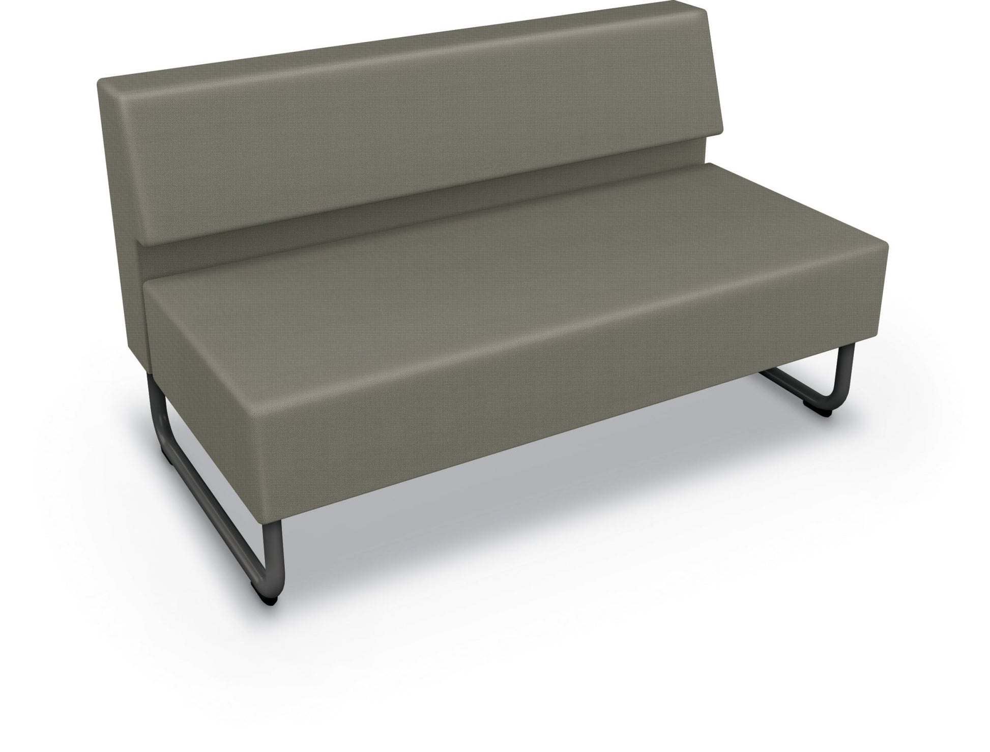 Mooreco Akt Soft Seating Lounge Loveseat - Armless - Grade 02 Fabric and Powder Coated Sled Legs - SchoolOutlet