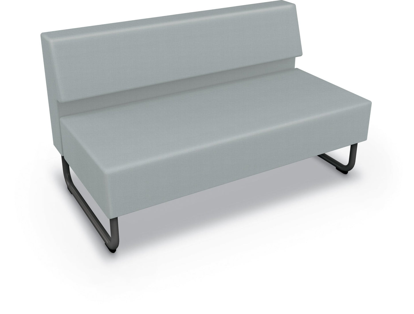 Mooreco Akt Soft Seating Lounge Loveseat - Armless - Grade 02 Fabric and Powder Coated Sled Legs - SchoolOutlet
