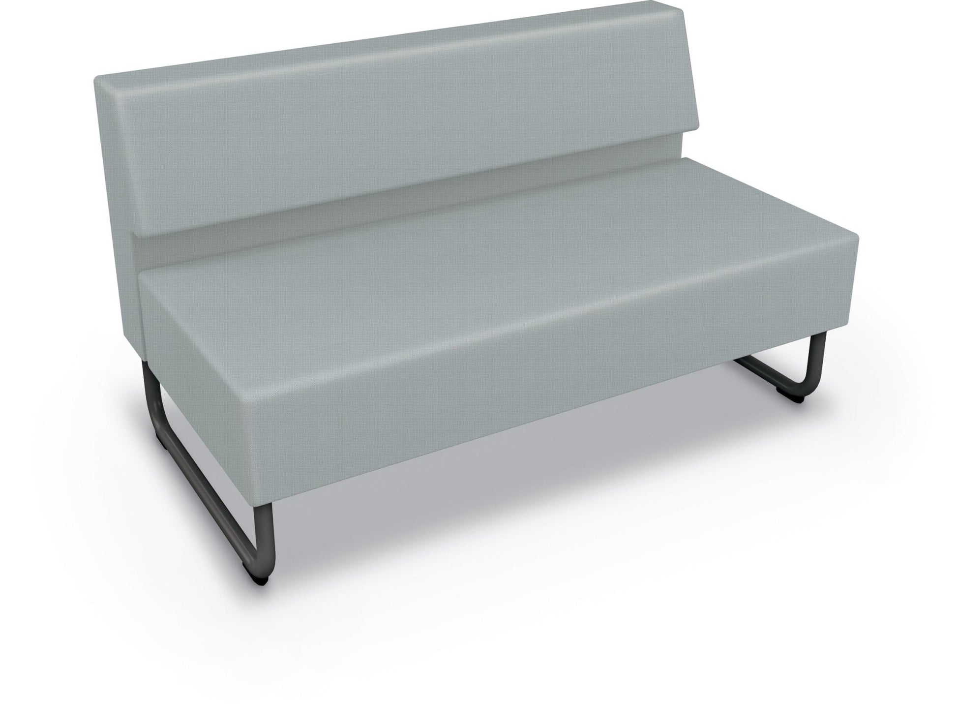 Mooreco Akt Soft Seating Lounge Loveseat - Armless - Grade 02 Fabric and Powder Coated Sled Legs - SchoolOutlet