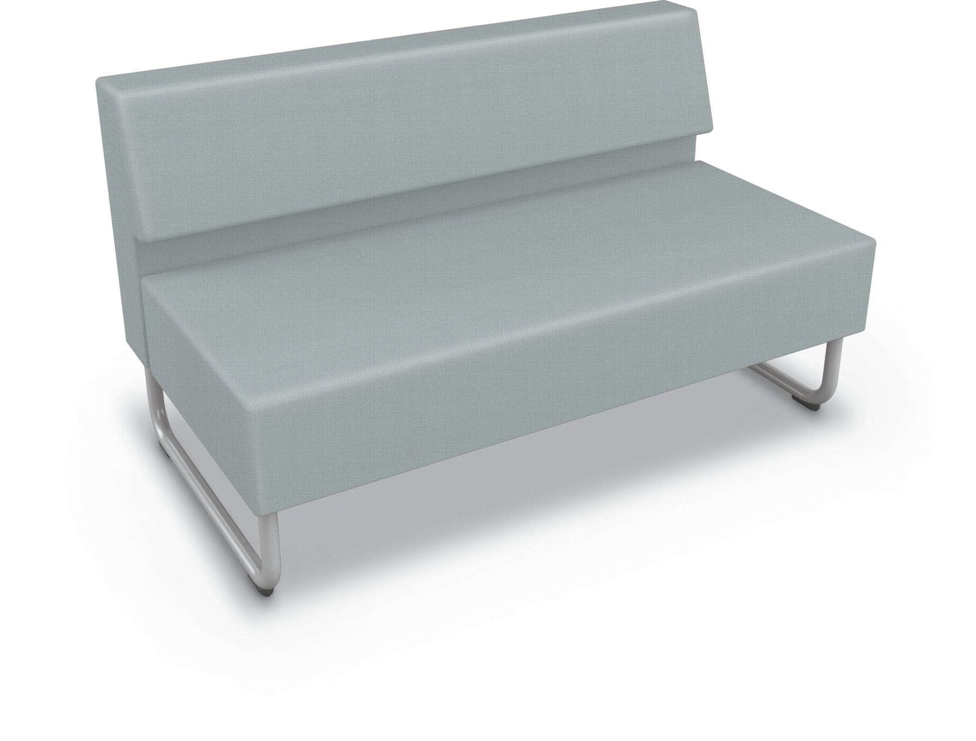 Mooreco Akt Soft Seating Lounge Loveseat - Armless - Grade 02 Fabric and Powder Coated Sled Legs - SchoolOutlet