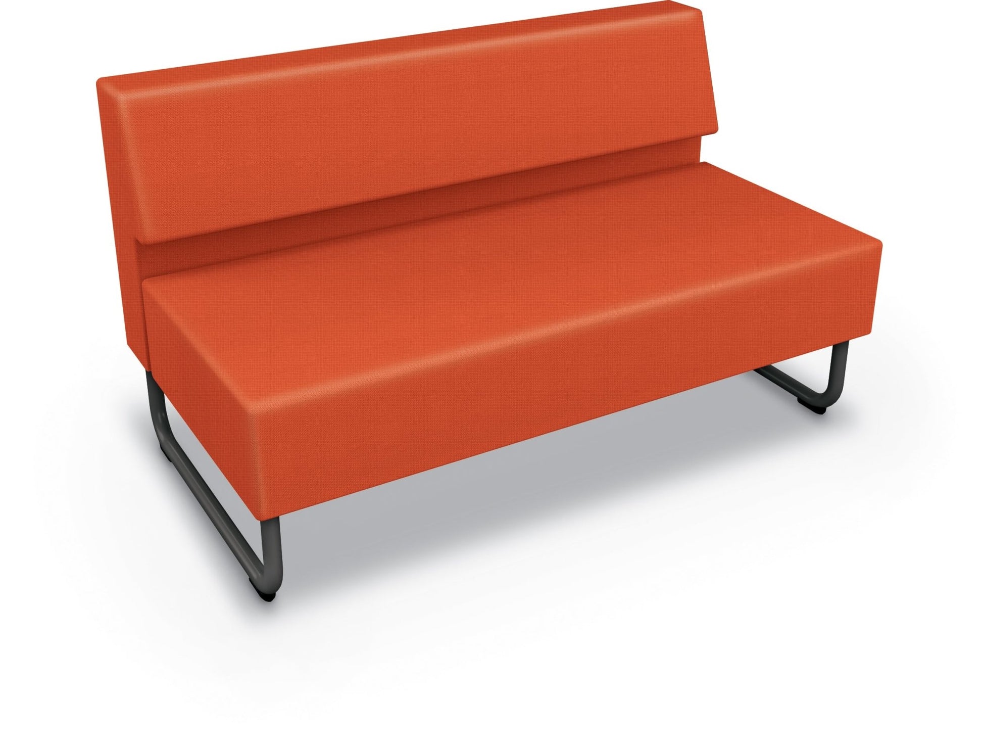 Mooreco Akt Soft Seating Lounge Loveseat - Armless - Grade 02 Fabric and Powder Coated Sled Legs - SchoolOutlet