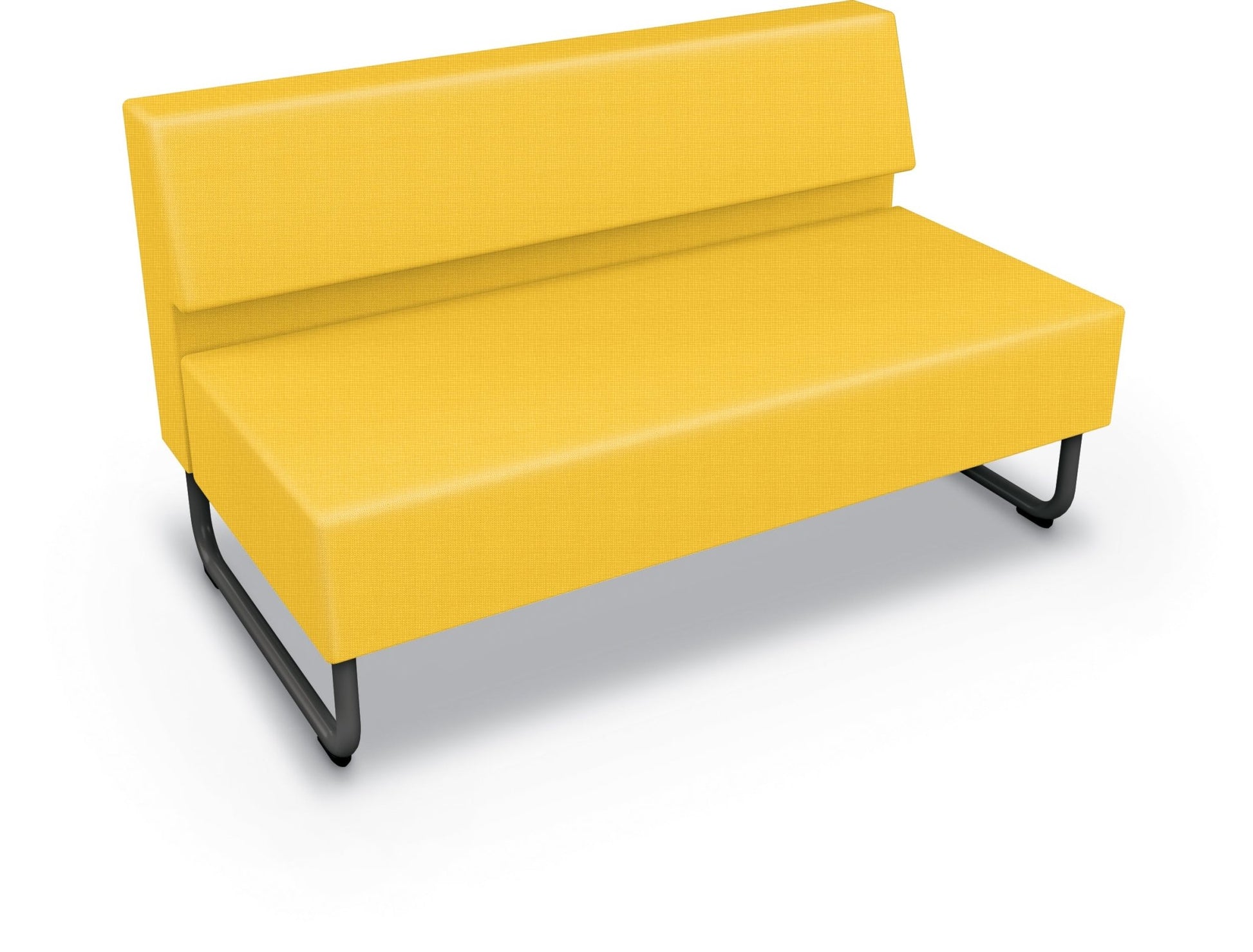 Mooreco Akt Soft Seating Lounge Loveseat - Armless - Grade 02 Fabric and Powder Coated Sled Legs - SchoolOutlet