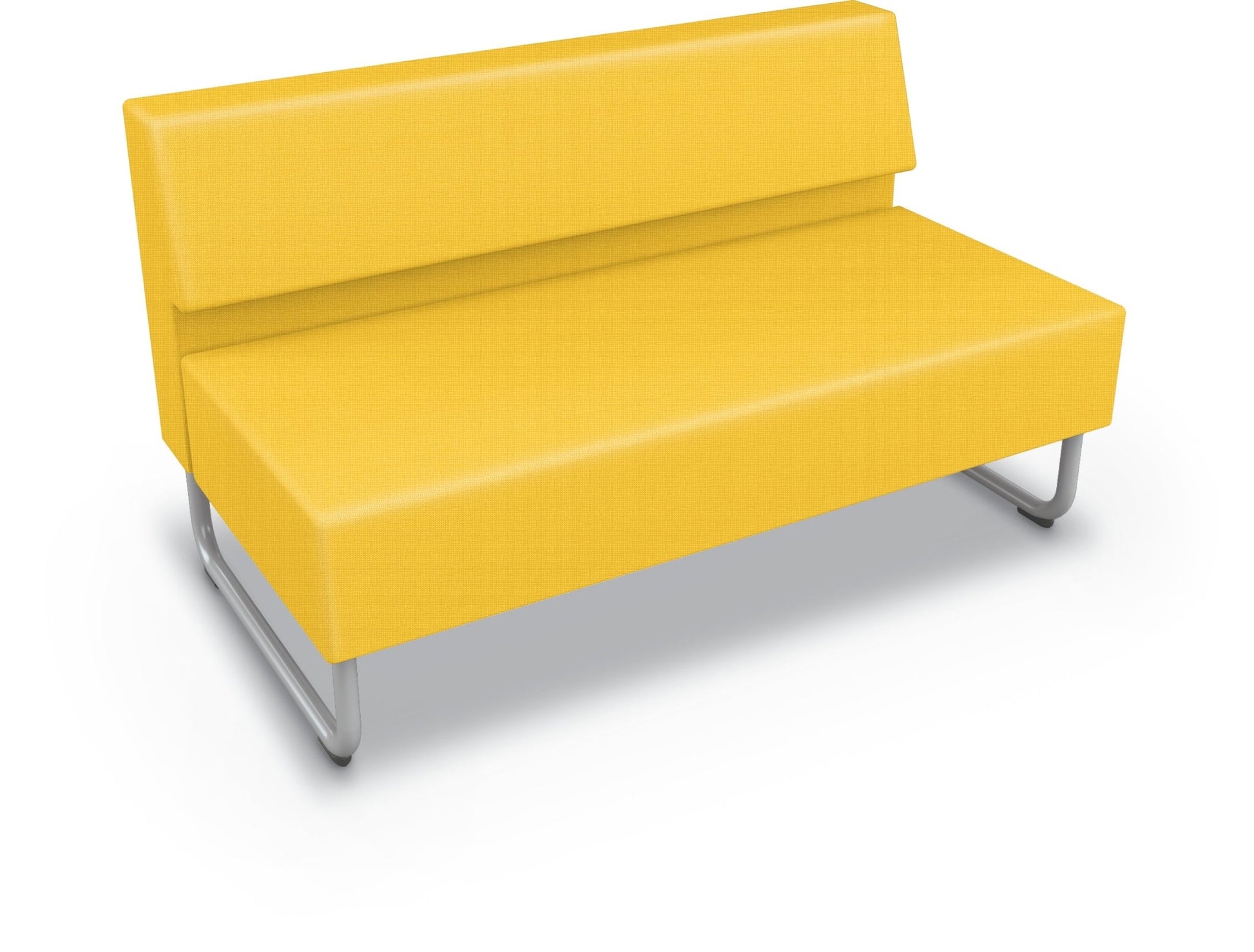 Mooreco Akt Soft Seating Lounge Loveseat - Armless - Grade 02 Fabric and Powder Coated Sled Legs - SchoolOutlet